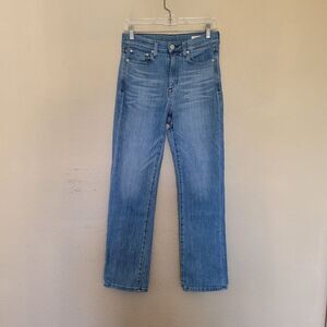 AYR The Pop Jeans Medium Wash Straight Leg High Rise Denim Size 29 Long Casual